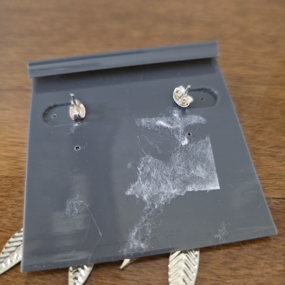 Sterling Silver Earrings with Blue Accent - Picture 3 of 3